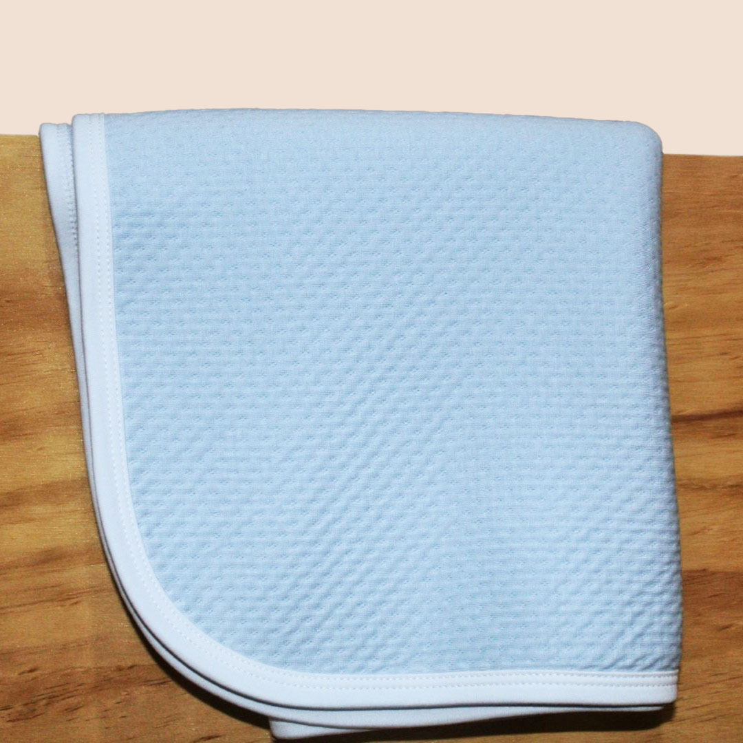 Manta Jacquard Celeste - Imagen 3