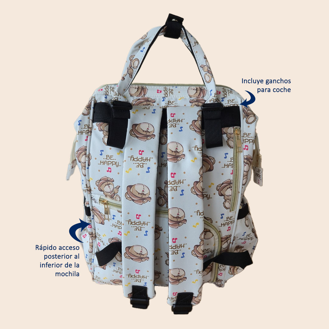 Mochila Maternal Ositos Be Happy - Gran capacidad - Imagen 2