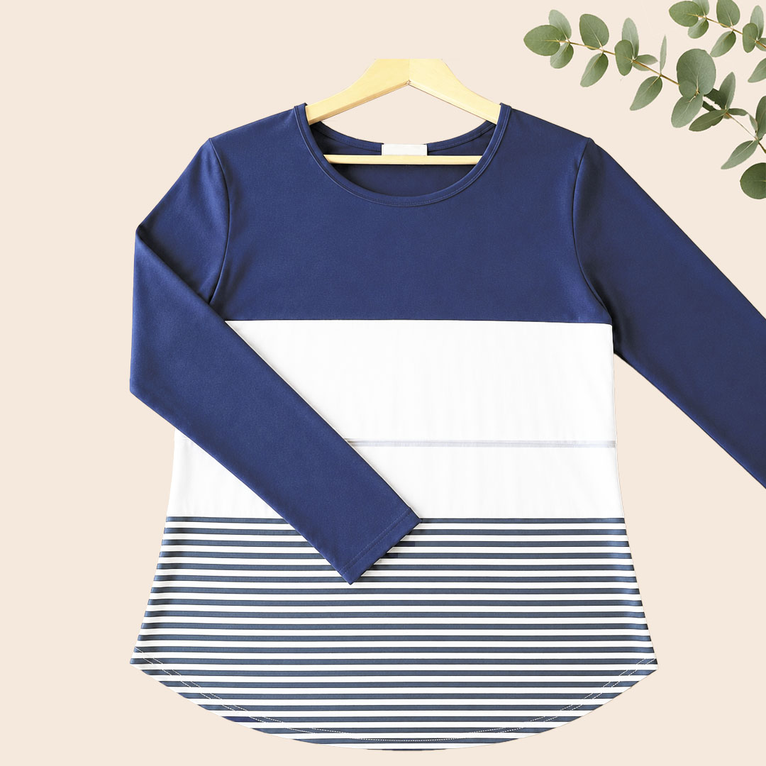 Polera Lactancia Algodón - Azul - Imagen 3