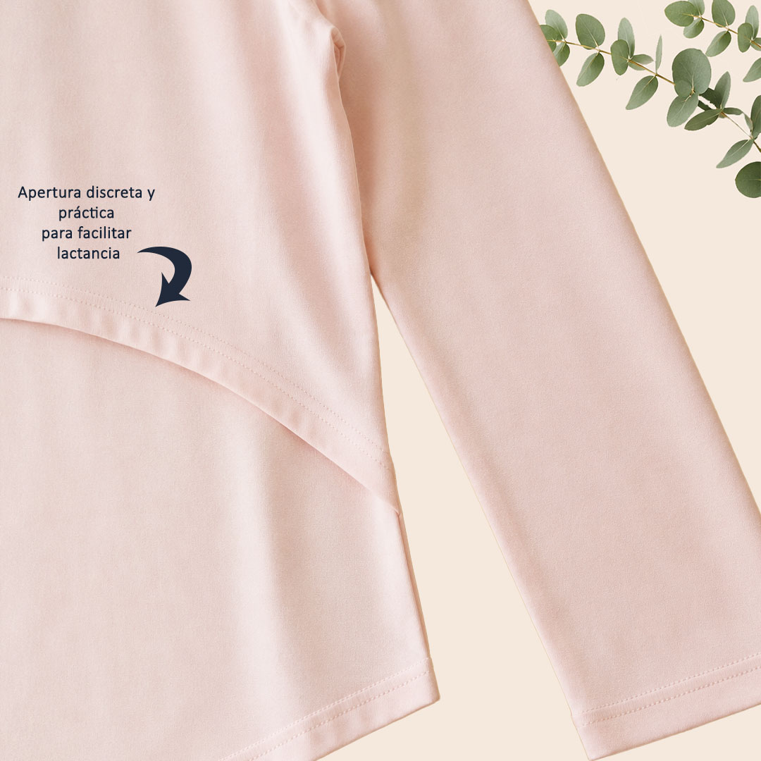 Polera Lactancia Algodón - Rosa claro - Imagen 2