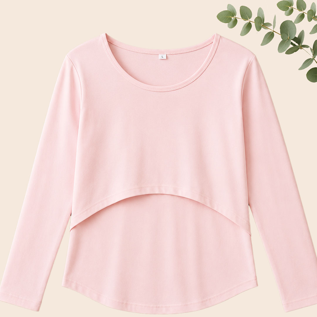 Polera Lactancia Algodón - Rosa claro - Imagen 3