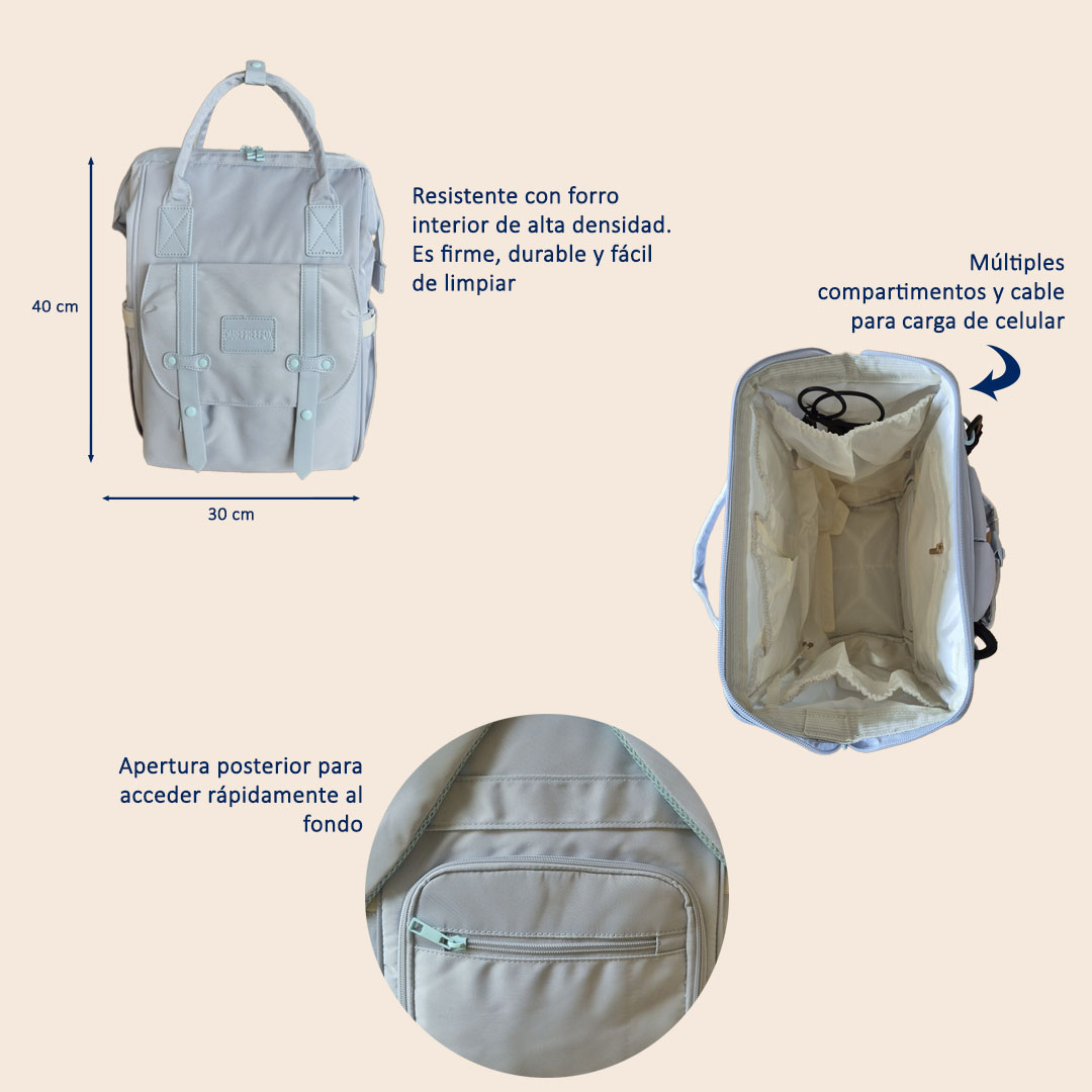 Mochila Maternal Celeste Premium - Gran capacidad - Imagen 3
